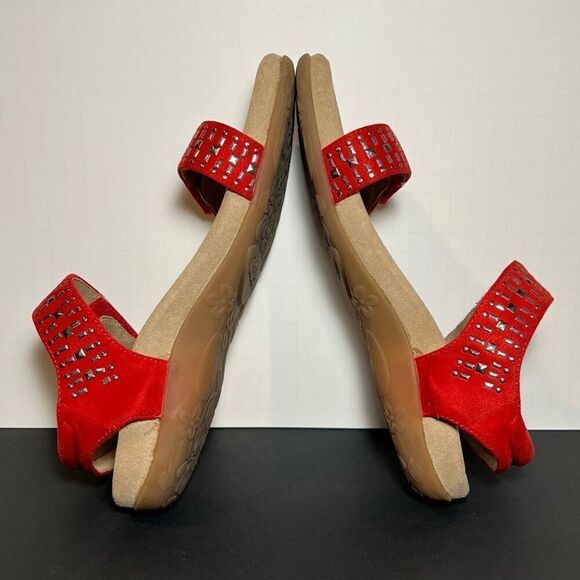 Womens AETREX Maria Red Adjustable Sandals / Size 9-9.5 - Picture 6 of 8